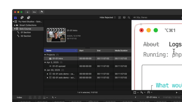 Adjusting the screen recording