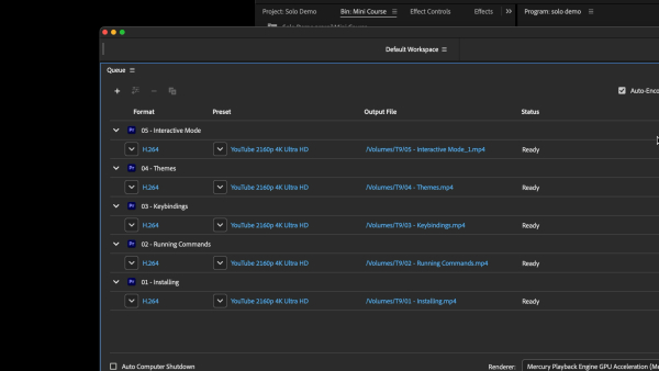 Batch exporting