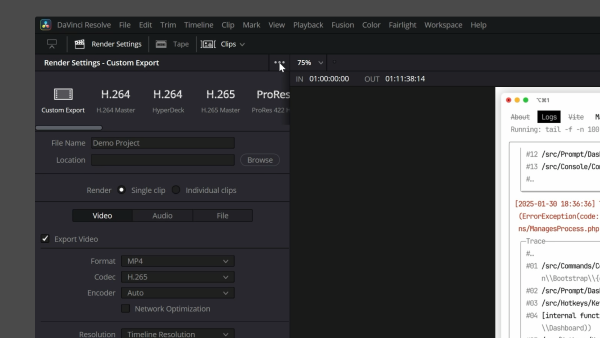 Exporting video